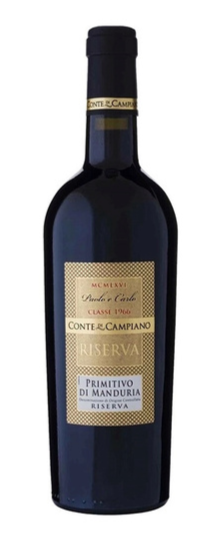 Вино Conte di Campiano Primitivo di Manduria DOC Riserva красное полусухое